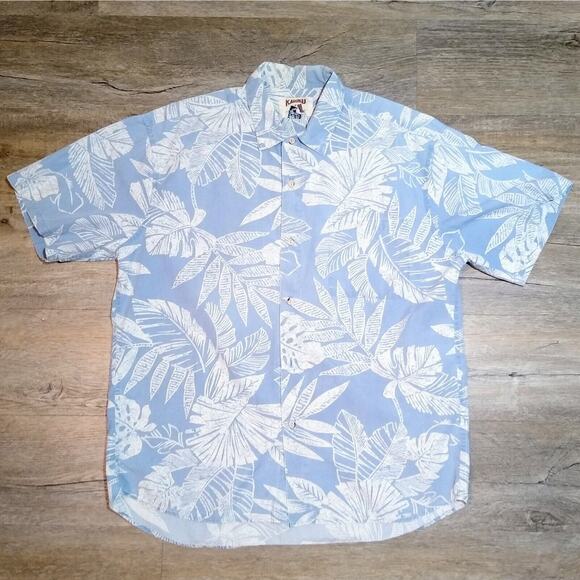 Kahuku Mens VTG Hawaiian Palm Shirt Short Sleeve 100% Cotton All over Print XL - Picture 3 of 5